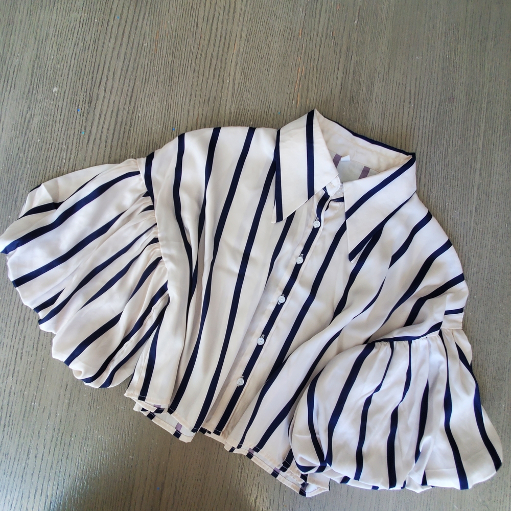 Striped Puff Sleeve Blouse